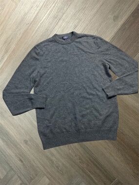 Good Man Brand 100% Recycled Cashmere Crewneck Sweater Mens Large Charcoal Grey